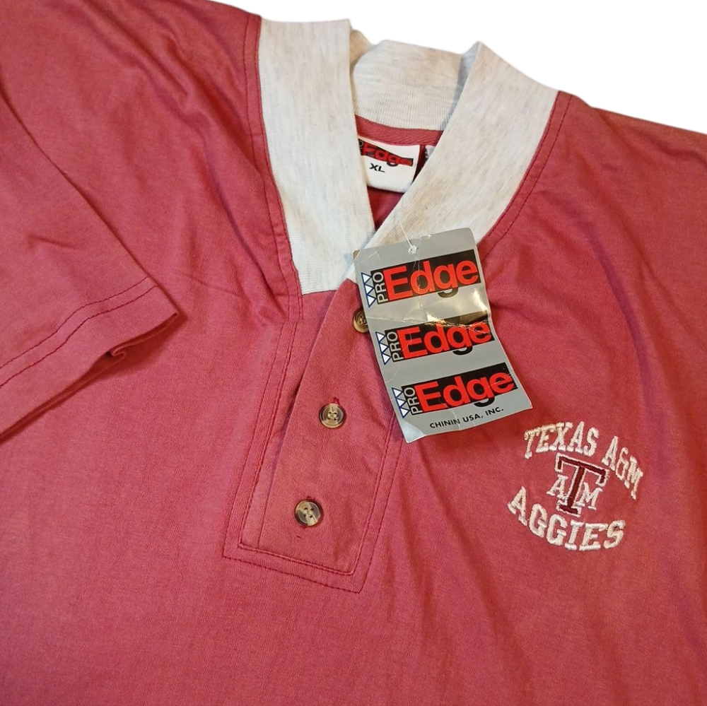 Vintage 90’s Pro‎ Edge Texas A&M Aggies Polo Shirt Size XL NCAA/NEW